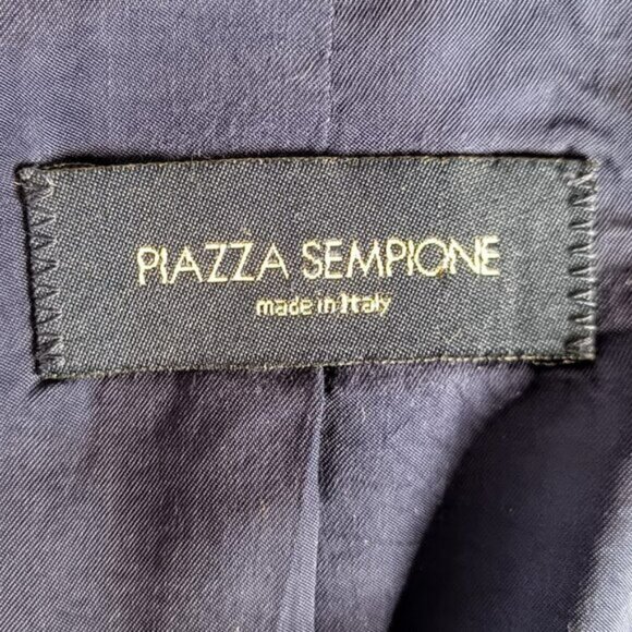 Piazza Sempione Blue Italian Silk Peplum Jacket - Picture 5 of 8